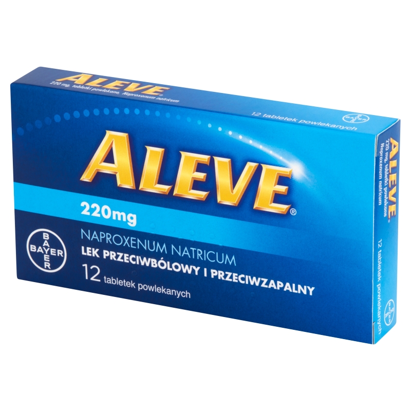 Aleve, tabletki przeciwbólowe, przeciwgorączkowe, przeciwzapalne, 12 szt.