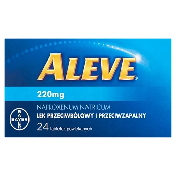 Aleve, tabletki o działaniu przeciwbólowym i przeciwgorączkowym, 24 szt.