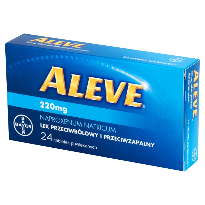 Aleve, tabletki o działaniu przeciwbólowym i przeciwgorączkowym, 24 szt.