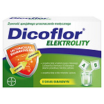 Dicoflor Elektrolity proszek przy odwodnieniu, biegunce, wymiotach u dzieci i niemowląt o smaku bananowym, 6 sasz. A + 6 sasz. B