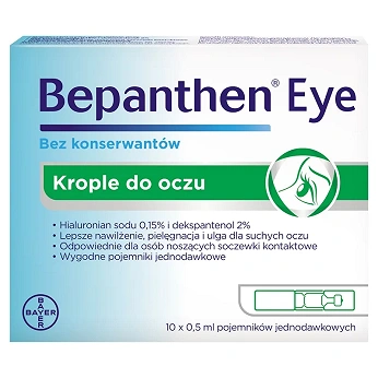 Bepanthen Eye, krople do oczu, 10 ampułek