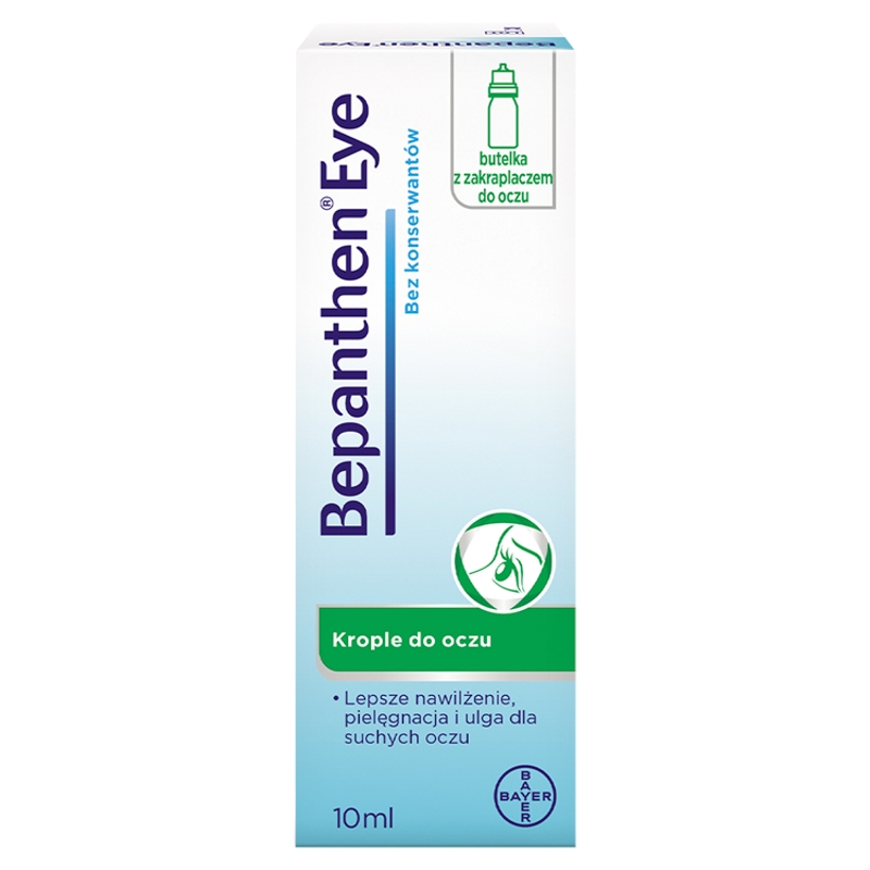 Bepanthen Eye, krople nawilżające do suchych oczu, butelka 10 ml
