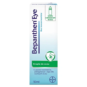 Bepanthen Eye, krople nawilżające do suchych oczu, butelka 10 ml