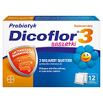 Dicoflor 3 proszek w saszetkach dla dzieci ze składnikami pomagającymi utrzymać prawidłową mikroflorę jelitową, 12 szt.