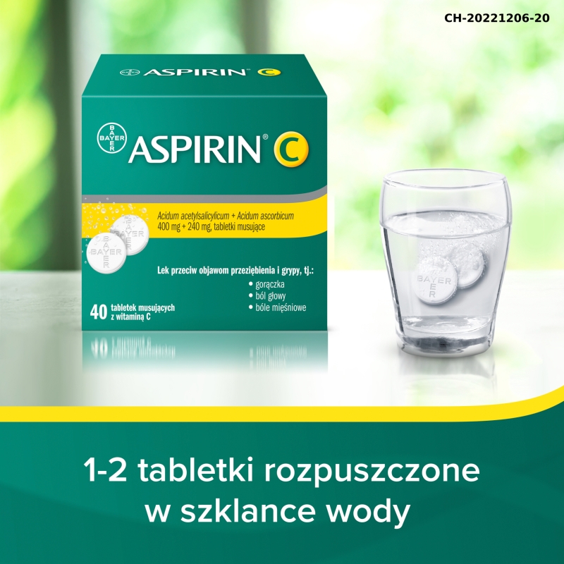 Aspirin C 400 mg + 240 mg, 40 tabletek musujących