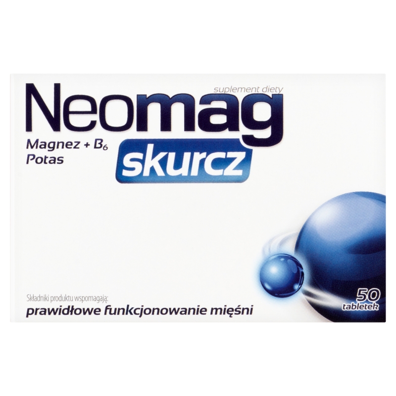 NeoMag skurcz, tabletki ze składnikami wspomagającymi prawidłowe funkcjonowanie mięśni, 50 szt.