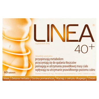 Linea 40+, tabletki ze składnikami wspomagającymi odchudzanie, 60 szt.