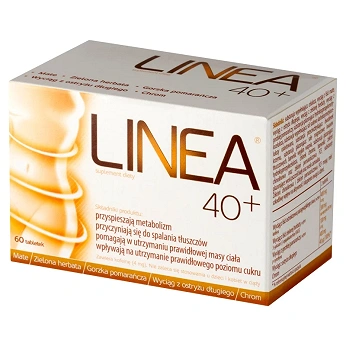 Linea 40+, tabletki ze składnikami wspomagającymi odchudzanie, 60 szt.