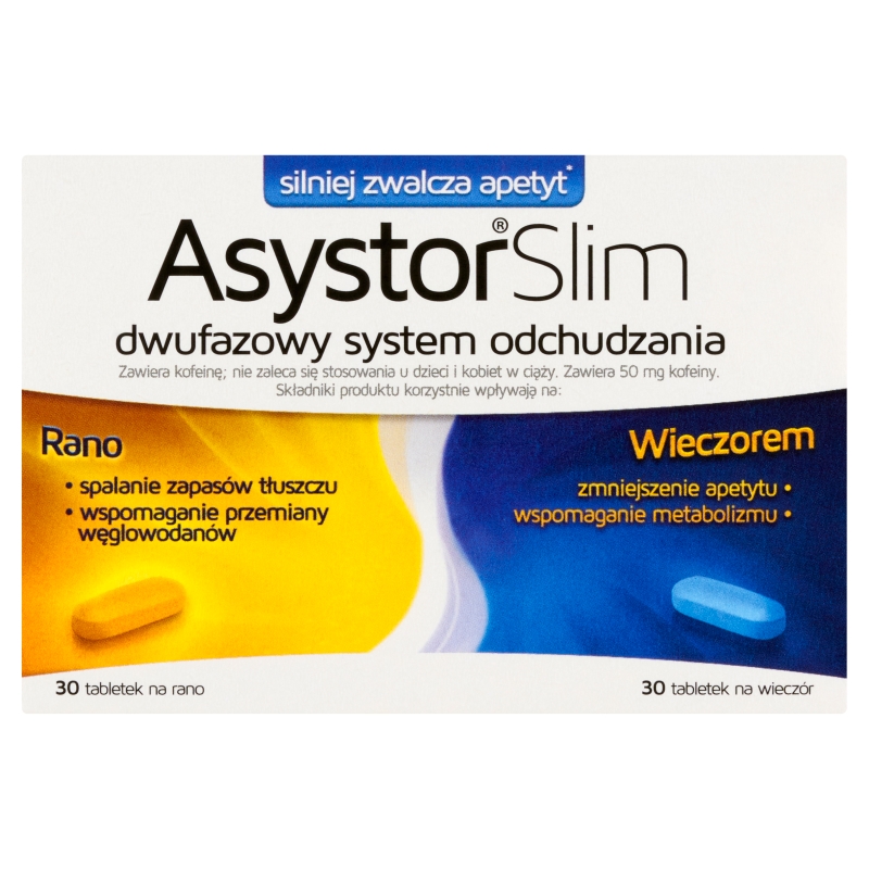 Asystor Slim, tabletki ze składnikami wspomagającymi odchudzanie, 60 szt.