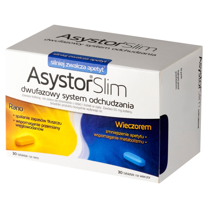 Asystor Slim, tabletki ze składnikami wspomagającymi odchudzanie, 60 szt.