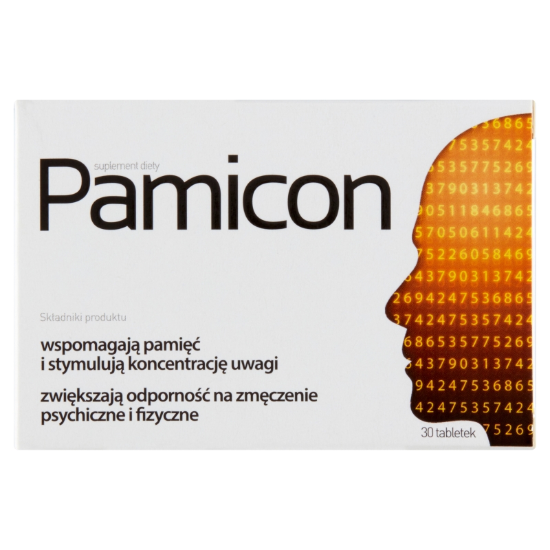 Pamicon, tabletki ze składnikami wspomagającymi koncentrację dla seniorów, 30 szt.