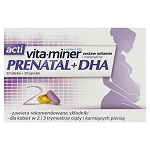 Acti Vita-miner Prenatal + DHA zestaw witamin i minerałów dla kobiet ciężarnych w 2. i 3. trymestrze ciąży, tabletki 30 szt. + kapsułki 30 szt.