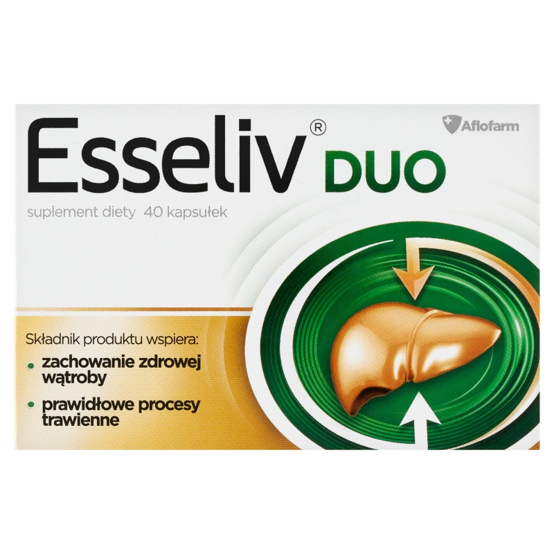 Esseliv duo kapsułki ze składnikami wspomagającymi regenerację wątroby, 40 szt.