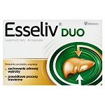 Esseliv duo kapsułki ze składnikami wspomagającymi regenerację wątroby, 40 szt.