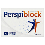 Perspiblock tabletki powlekane ze składnikami regulującymi nadmierne pocenie, 60 szt.