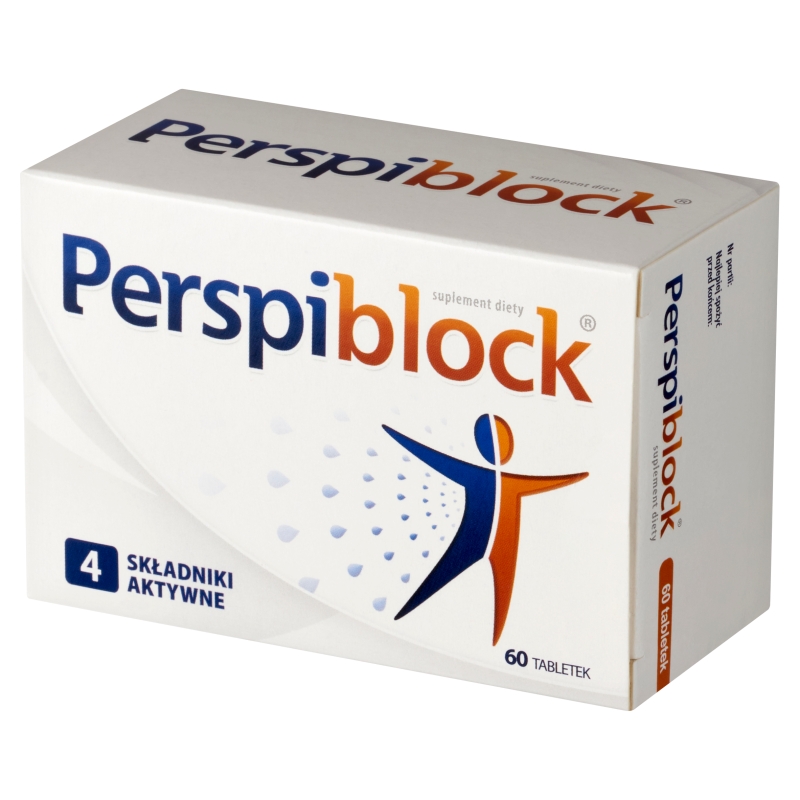 Perspiblock , tabletki powlekane ze składnikami regulującymi nadmierne pocenie, 60 szt.