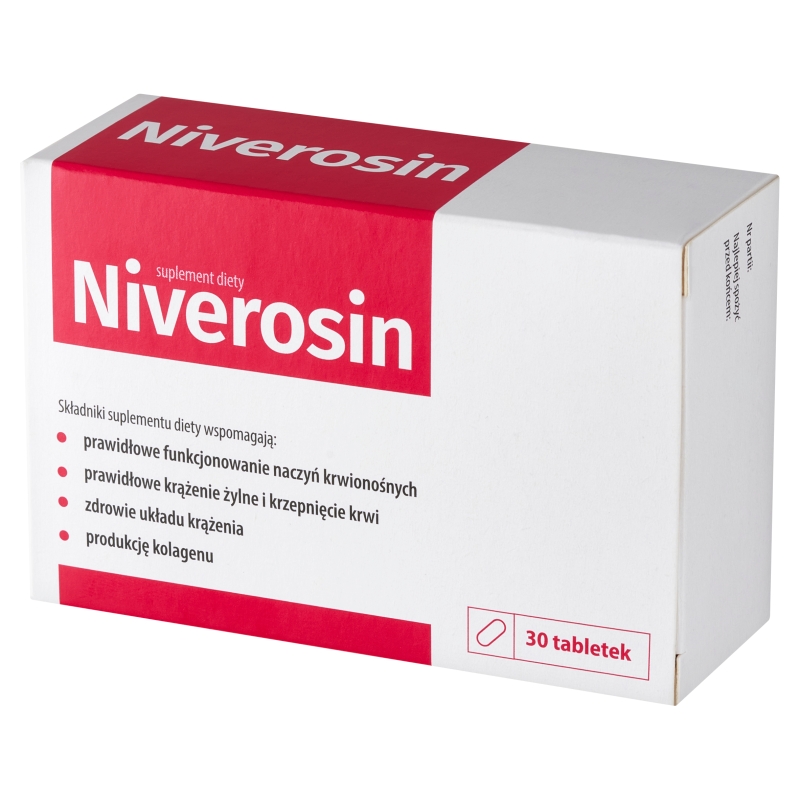 Niverosin, tabletki  ze składniakami wspomagającymi funkcjonowanie naczyń krwionośnych i produkcję kolagenu, 30 szt.