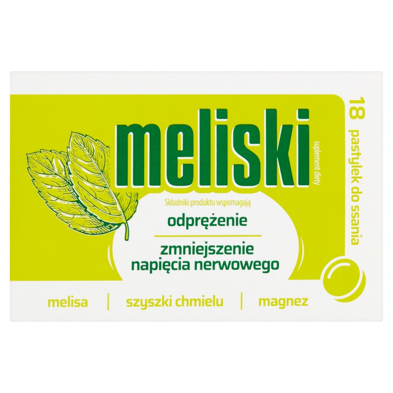 Meliski, pastylki do ssania ze składnikami wspierającymi spokojny sen, 18 szt.