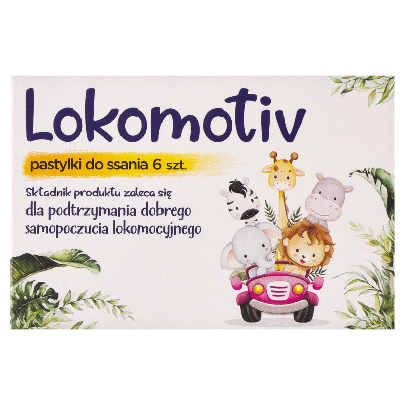 Lokomotiv pastylki do ssania ze składnikami wspomagającymi w chorobie lokomocyjnej, 6 szt.