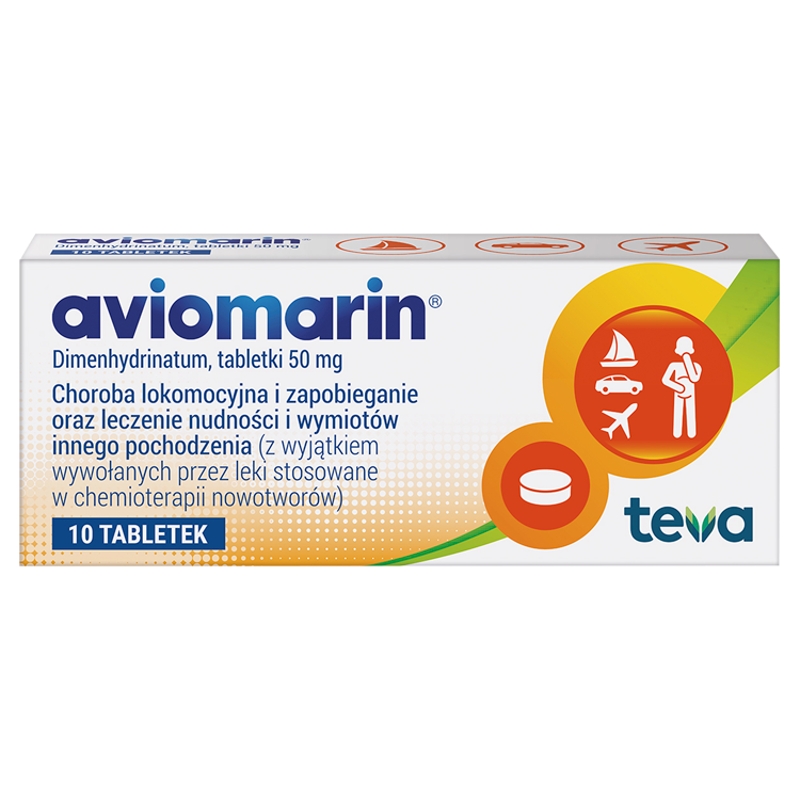 Aviomarin tabletki na chorobę lokomocyjną, 10 szt.