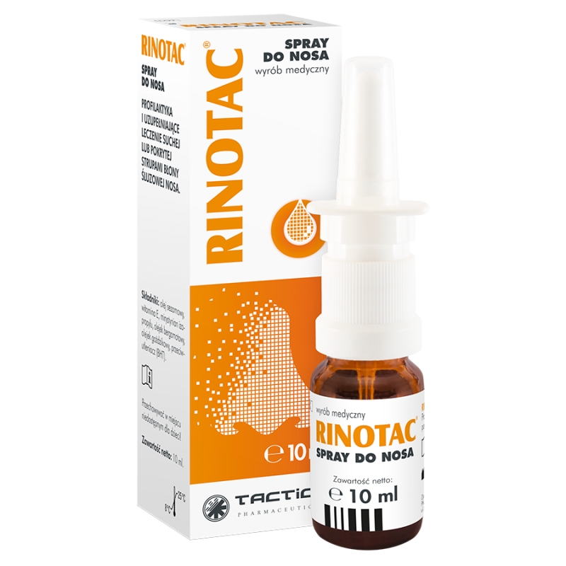 RINOTAC, spray do nosa, nawilżenie i regeneracja błony śluzowej nosa, 10 ml