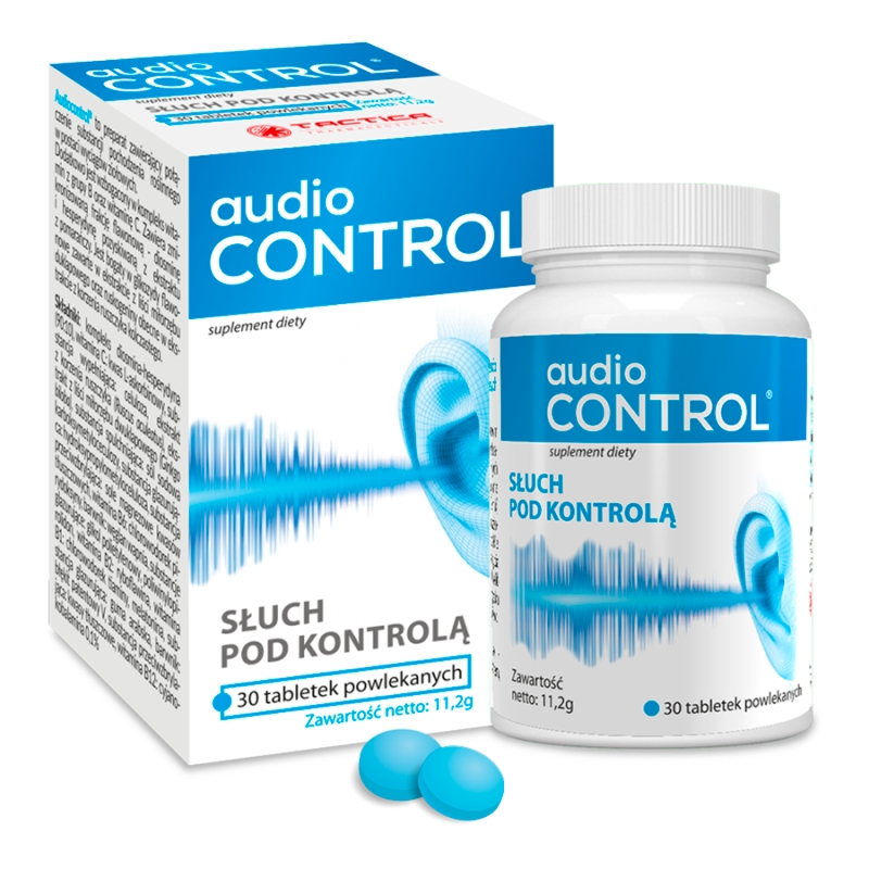 Audiocontrol, tabletki ze składnikami wspomagającymi zdrowy słuch, 30 szt.