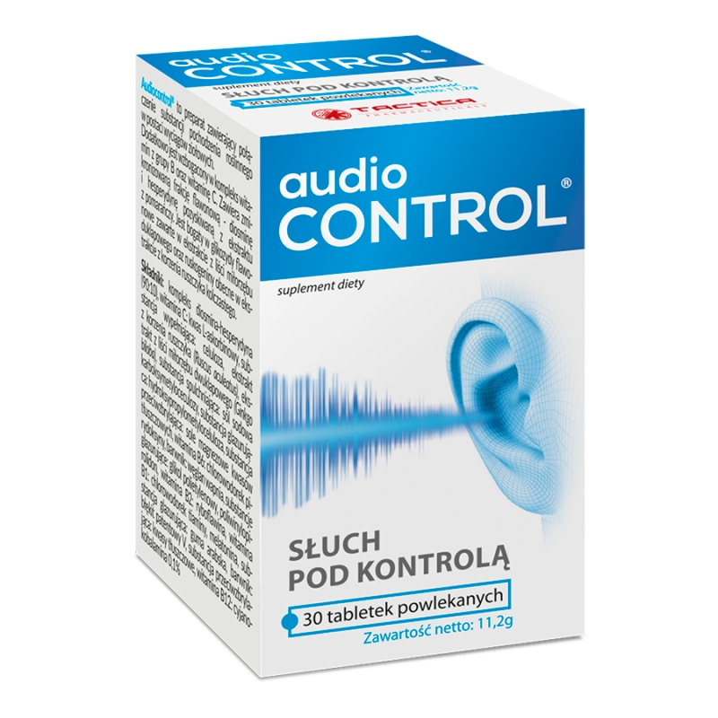 Audiocontrol, tabletki ze składnikami wspomagającymi zdrowy słuch, 30 szt.