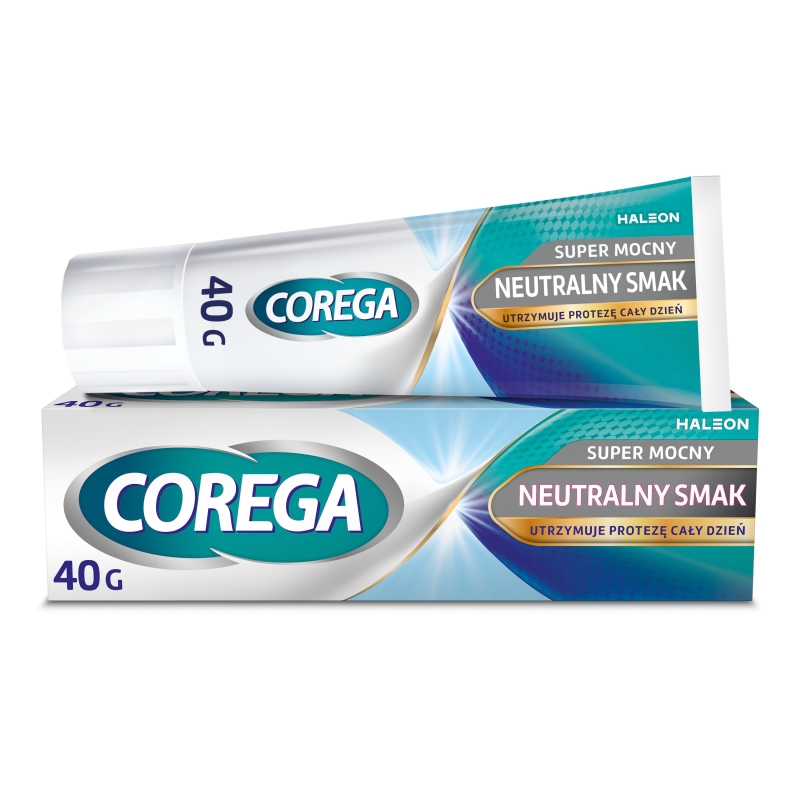 Corega Super Mocny neutralny smak, krem do mocowania protez zębowych, tuba 40 g