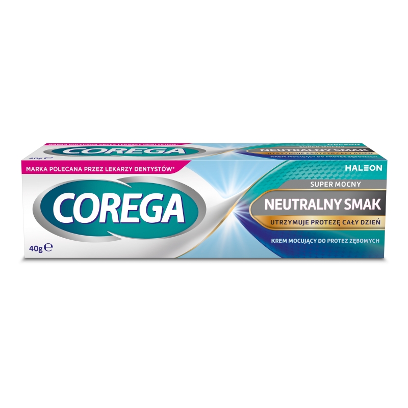 Corega Super Mocny neutralny smak, krem do mocowania protez zębowych, tuba 40 g