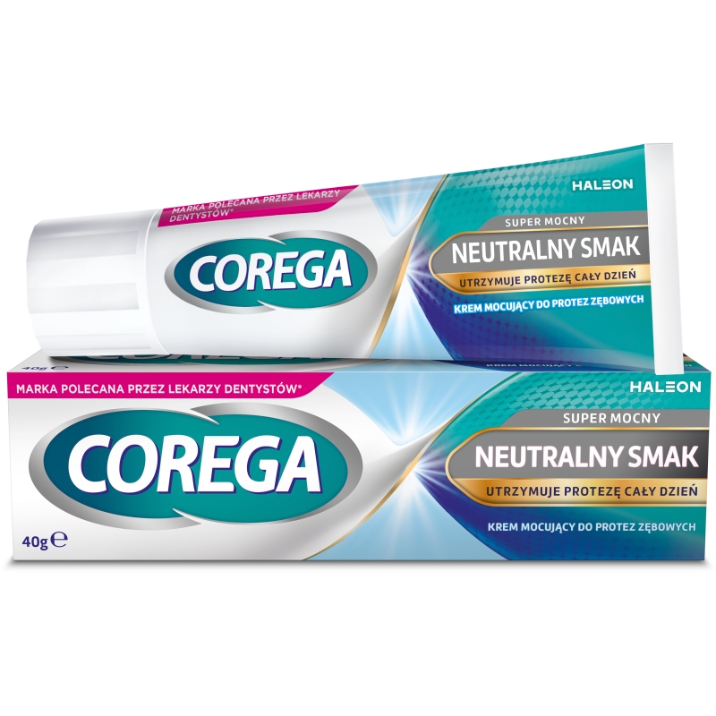 Corega Super Mocny neutralny smak, krem do mocowania protez zębowych, tuba 40 g