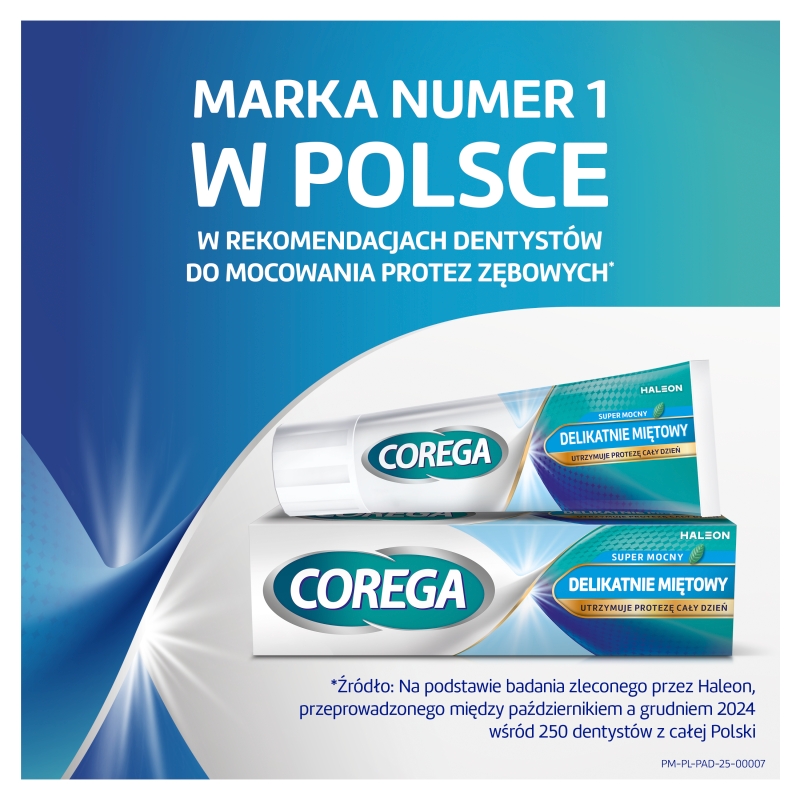 Corega Super Mocny delikatnie miętowy, krem do mocowania protez zębowych, 40g