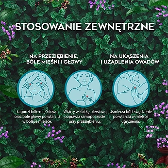 Amol, płyn ziołowy na wzdęcia i niestrawność oraz na skórę w przeziębieniach, bólach głowy i mięśni, butelka 100 ml