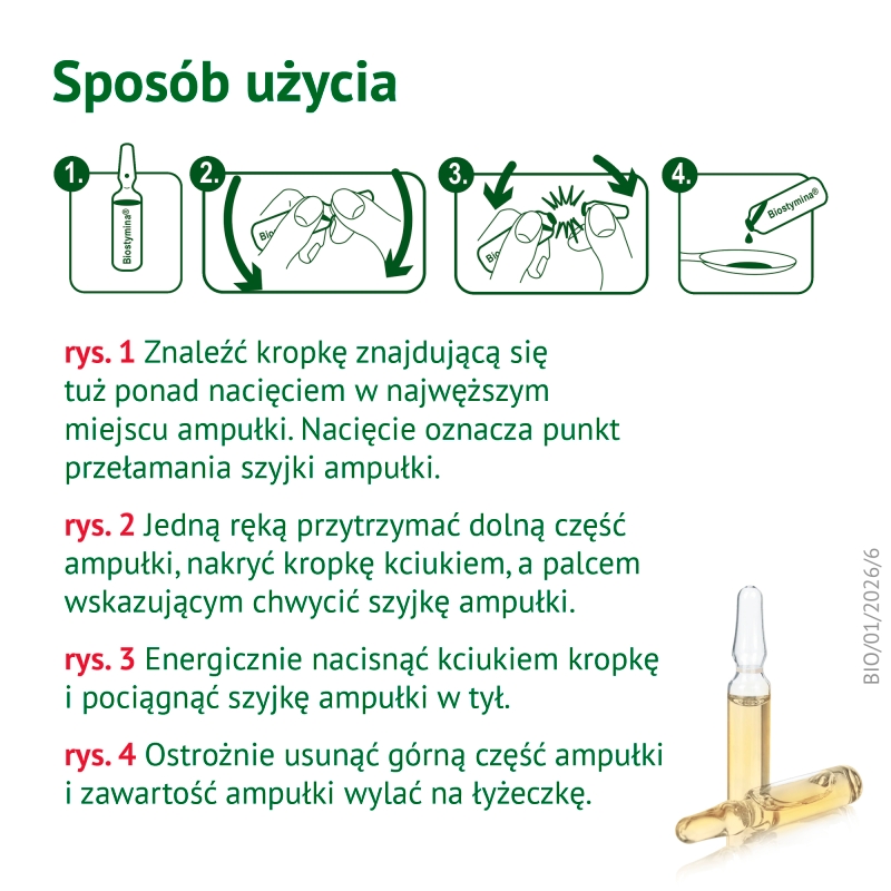 Biostymina, płyn na infekcje górnych dróg oddechowych, 10 ampułek 1 ml