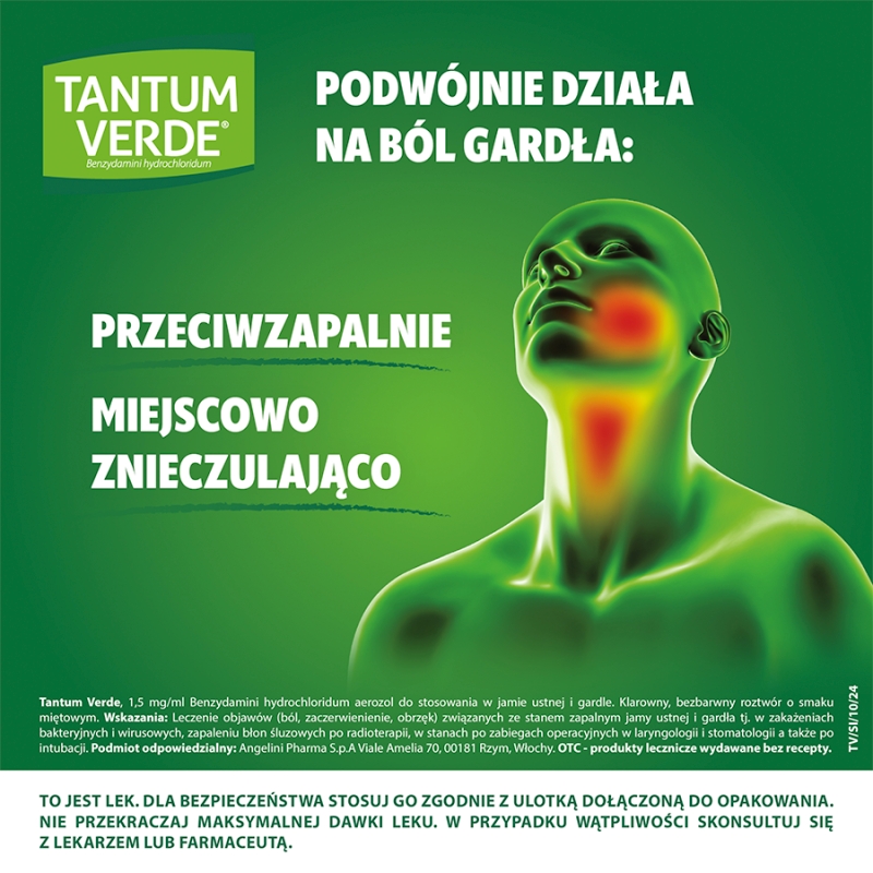 Tantum Verde, aerozol na zapalenie jamy ustnej i gardła, 30 ml
