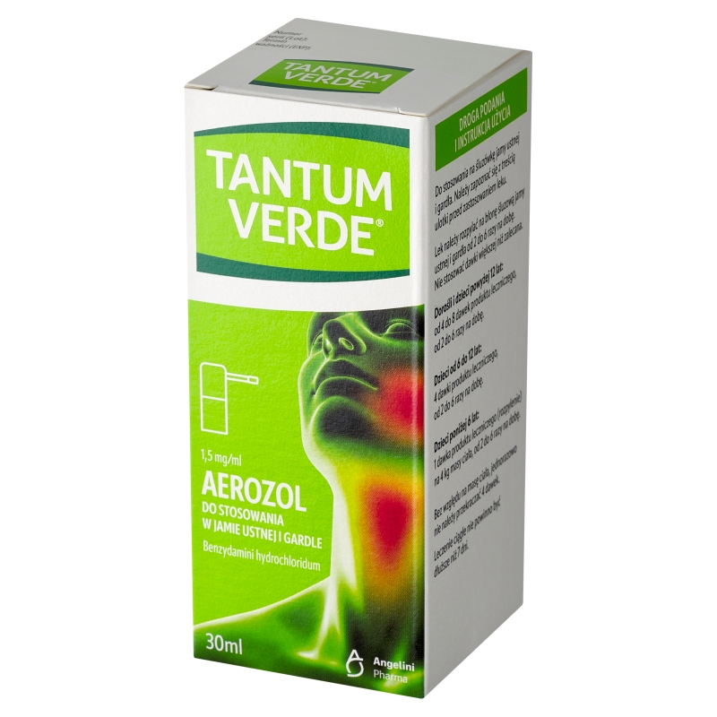 Tantum Verde, aerozol na zapalenie jamy ustnej i gardła, 30 ml