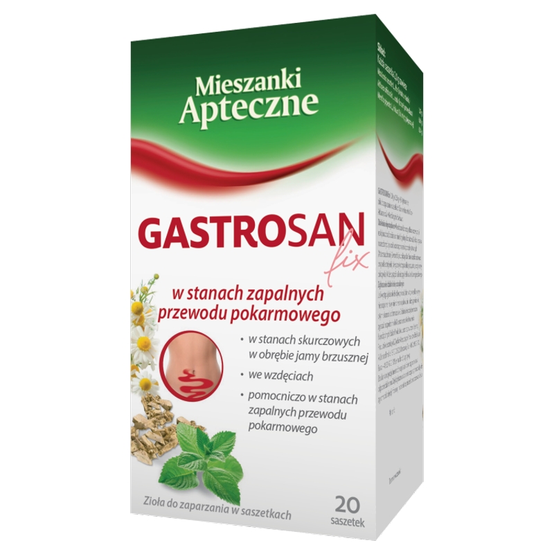 Gastrosan fix zioła do zaparzenia na stany zapalane przewodu pokarmowego, 20 sasz.
