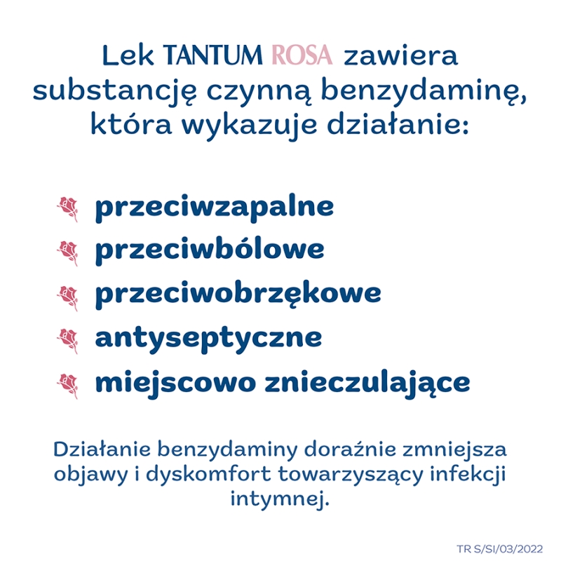 Tantum Rosa, proszek do sporządzania roztworu dopochwowego na objawy infekcji i podrażnienia intymne, 10 sasz.
