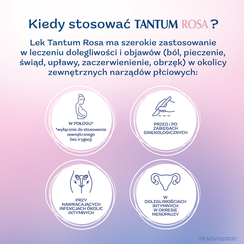 Tantum Rosa, proszek do sporządzania roztworu dopochwowego na objawy infekcji i podrażnienia intymne, 10 sasz.
