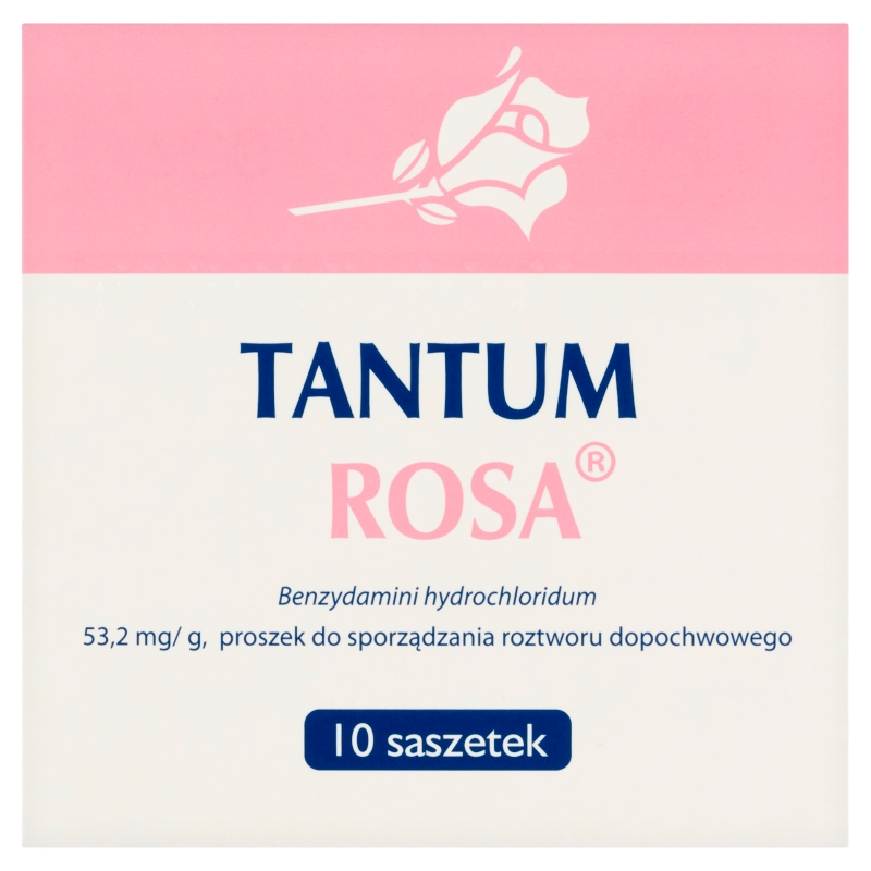 Tantum Rosa proszek do sporządzania roztworu dopochwowego na objawy infekcji i podrażnienia intymne, 10 sasz.