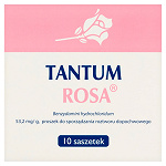 Tantum Rosa proszek do sporządzania roztworu dopochwowego na objawy infekcji i podrażnienia intymne, 10 sasz.