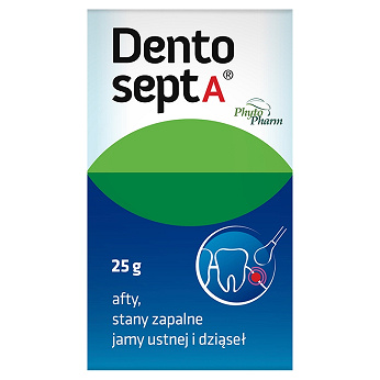 Dentosept A, płyn na stany zapalne jamy ustnej, dziąseł, afty, butelka 25 g