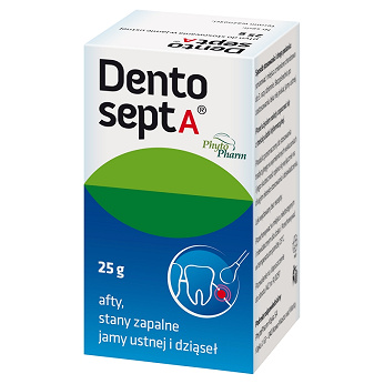 Dentosept A, płyn na stany zapalne jamy ustnej, dziąseł, afty, butelka 25 g