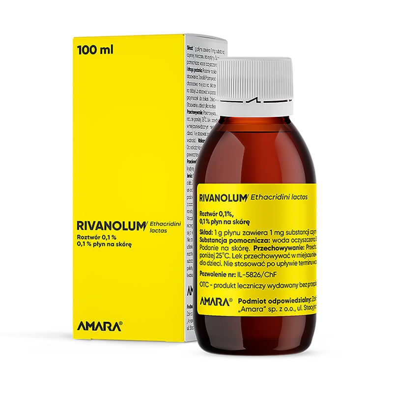 Rivanolum 0,1%, płyn do stosowania na skórę o działaniu odkażającym 100 ml