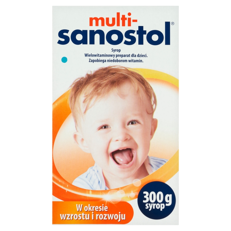 Multi-Sanostol, syrop wielowitaminowy z wapniem dla dzieci, 300 g