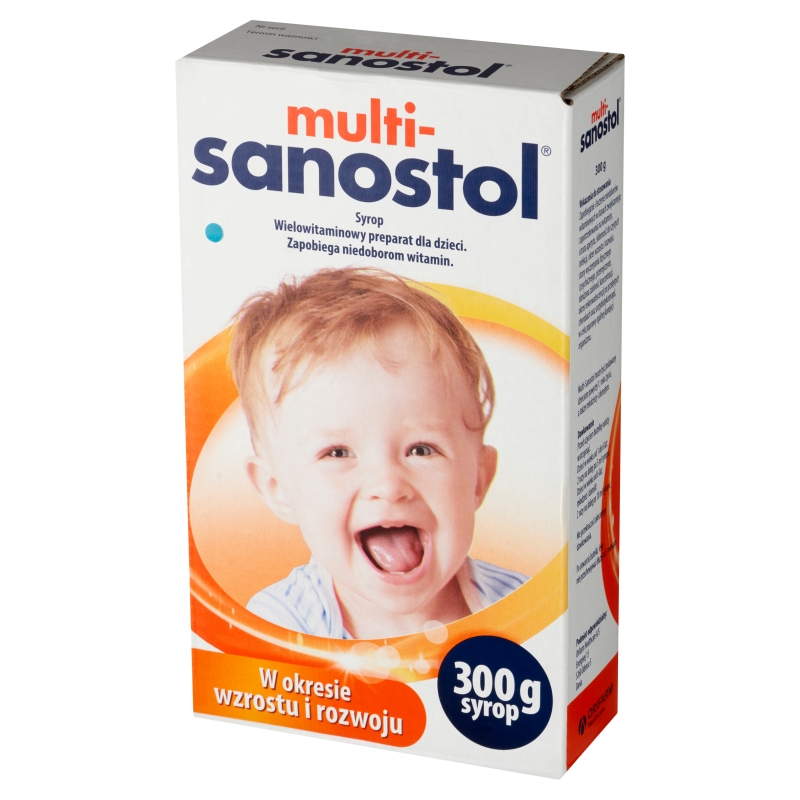 Multi-Sanostol, syrop wielowitaminowy z wapniem dla dzieci, 300 g