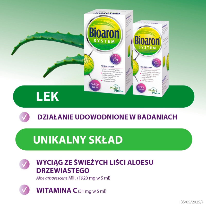 Bioaron System, syrop na infekcje górnych dróg oddechowych, butelka 100 ml