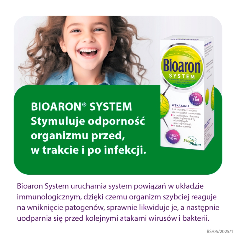 Bioaron System, syrop na infekcje górnych dróg oddechowych, butelka 100 ml