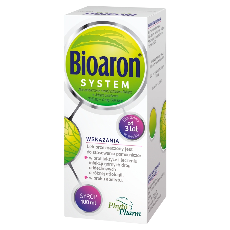 Bioaron System syrop na infekcje górnych dróg oddechowych, butelka 100 ml