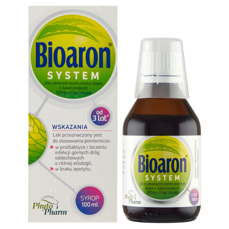 Bioaron System, syrop na infekcje górnych dróg oddechowych, butelka 100 ml