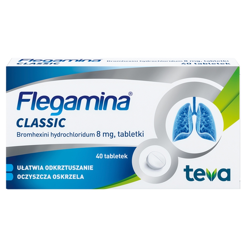 Flegamina tabletki na mokry kaszel, 40 szt.